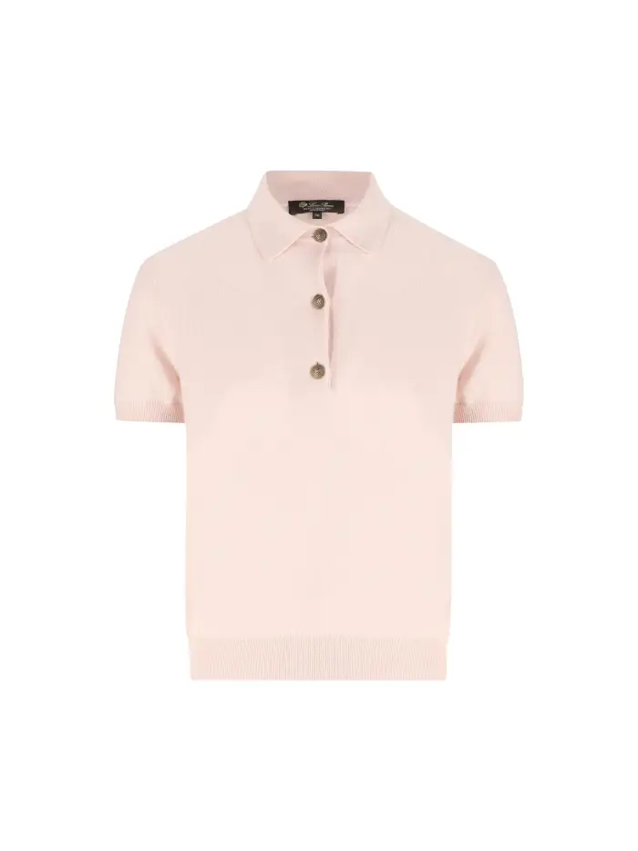 Polo realizzata in baby cashmere ROSA