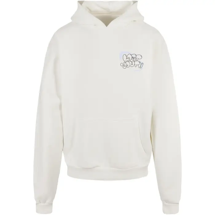 Felpa con cappuccio Lost Youth Smiley Blanc