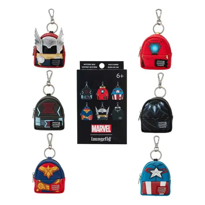 Loungefly Portachiavi Marvel by Blind Box Avengers Mini Backpack Multicolore