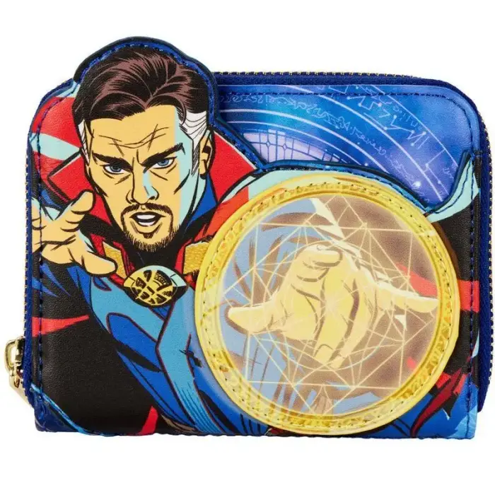 Loungefly Portafoglio da ragazza Marvel Multiverse of Madness Doctor Strange Bleu