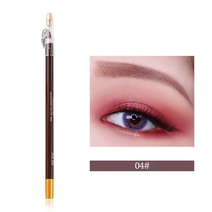 Matita per sopracciglia impermeabile, eyeliner, penna per sopracciglia marrone/nero con temperino, strumento di bellezza per il trucco degli occhi