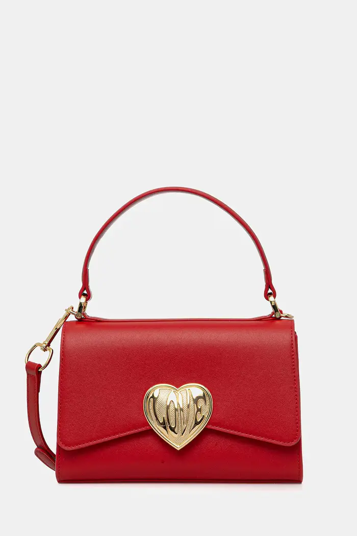 Love Moschino borsa a mano in pelle Rosso