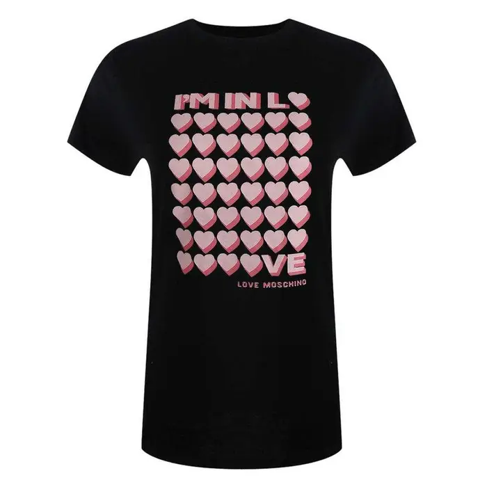 T-shirt Love Moschino I So In Love Nero