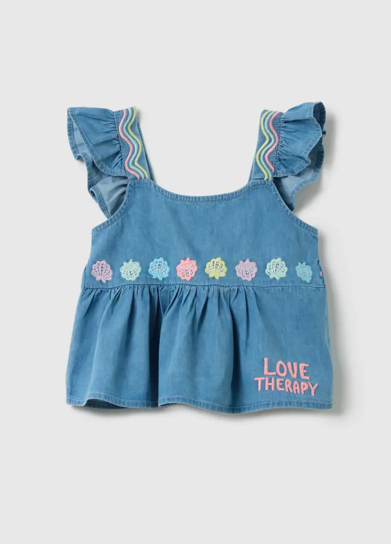 LOVE THERAPY Top Bambina Denim 3983870