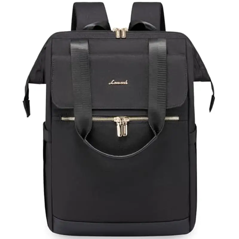 LOVEVOOK Zaino da donna, per computer portatile, impermeabile, Nero, 17, 3 Zoll, Casual
