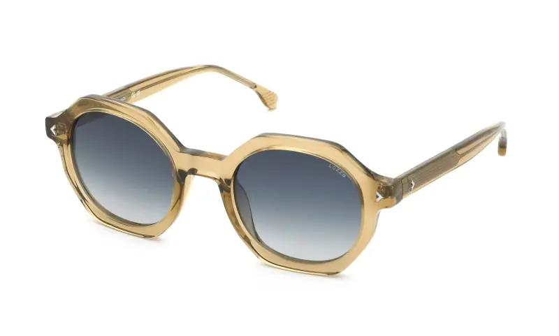 Lozza Unisex SL4383 ELBA 4 913 Occhiali da sole Acetato Beige Blu Geometrica Normale Sfumato