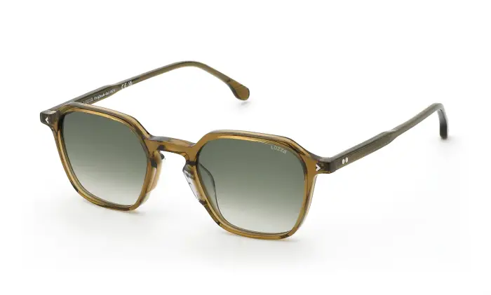 Lozza Uomo SL4429 CAPALBIO 4 06PQ Occhiali da sole Acetato Marrone Verde Geometrica Normale Sfumato