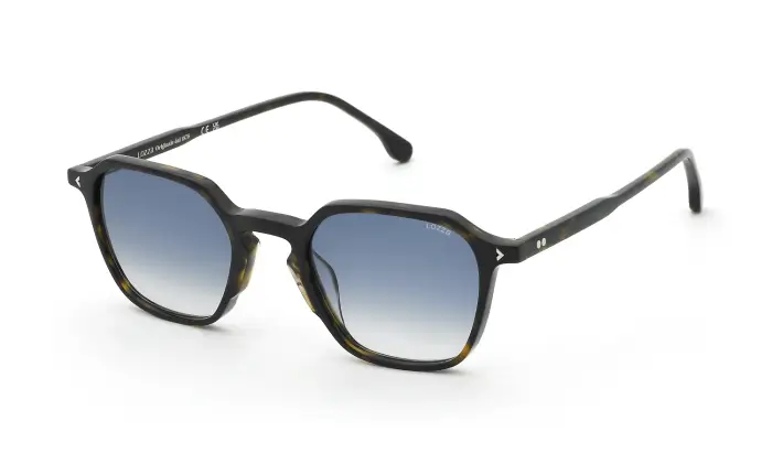 Lozza Uomo SL4429 CAPALBIO 4 722 Occhiali da sole Acetato Havana Blu Geometrica Normale Sfumato