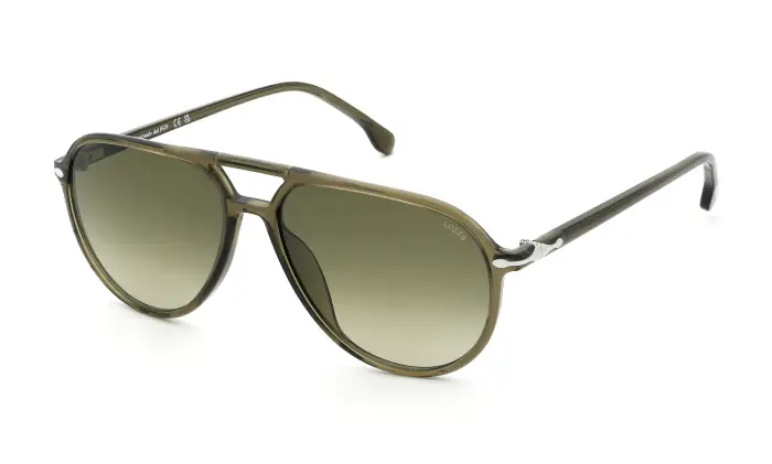 Lozza Uomo SL4432 ASOLO 5 03GE Occhiali da sole Acetato Verde Verde Pilot Normale Sfumato