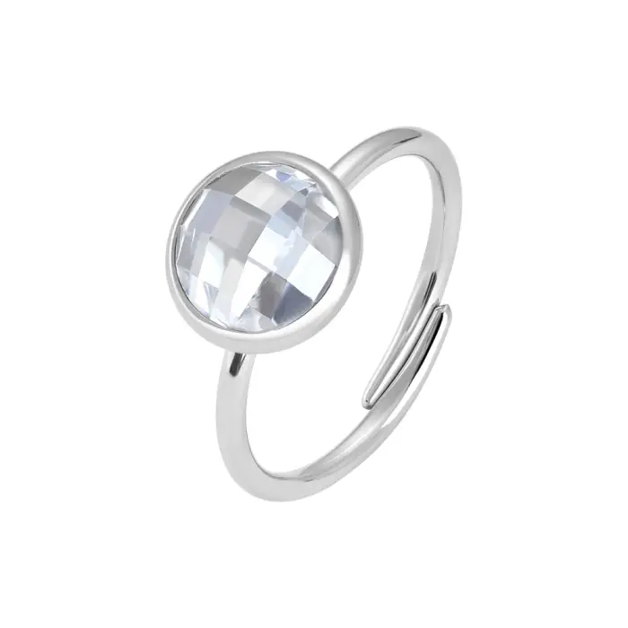 ANELLO DONNA IN ACCIAIO CON ZIRCONE BIANCO