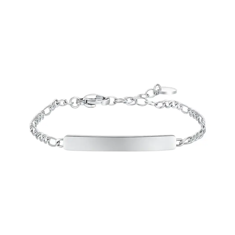 Luca Barra BRACCIALE BAMBINO IN ACCIAIO CON PIASTRA