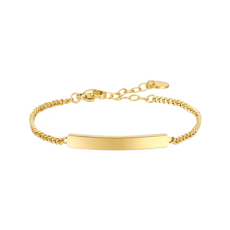 Luca Barra BRACCIALE BAMBINO IN ACCIAIO IP GOLD CON PIASTRA
