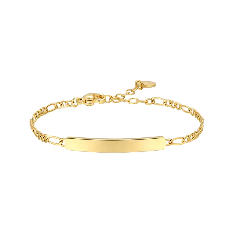 Luca Barra BRACCIALE BAMBINO IN ACCIAIO IP GOLD CON PIASTRA