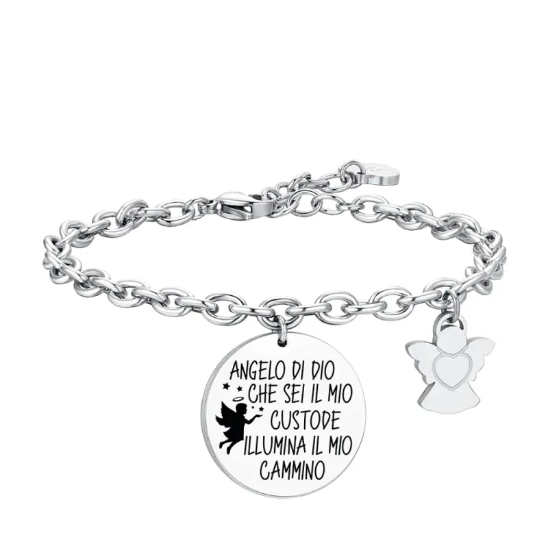 Luca Barra BRACCIALE DONNA IN ACCIAIO CON CHARM ANGELO