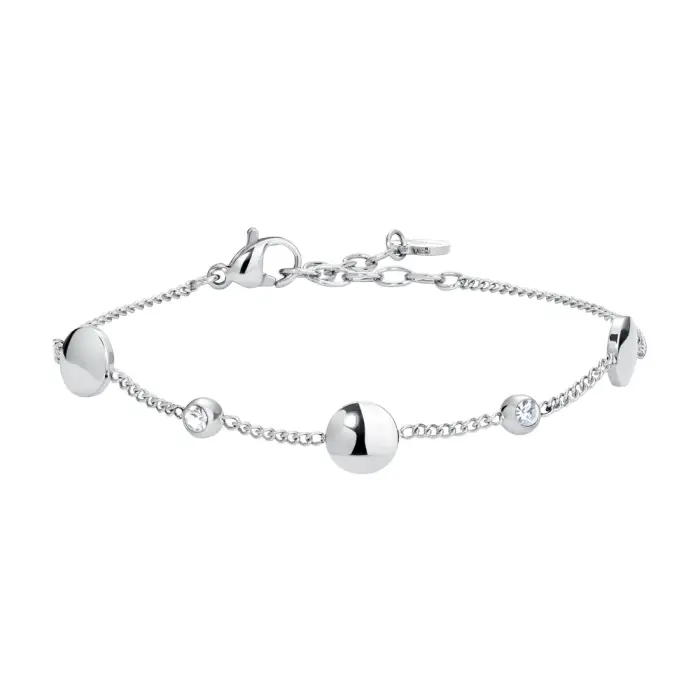 Luca Barra BRACCIALE DONNA IN ACCIAIO CON ELEMENTI IN ACCIAIO E CRISTALLI BIANCHI