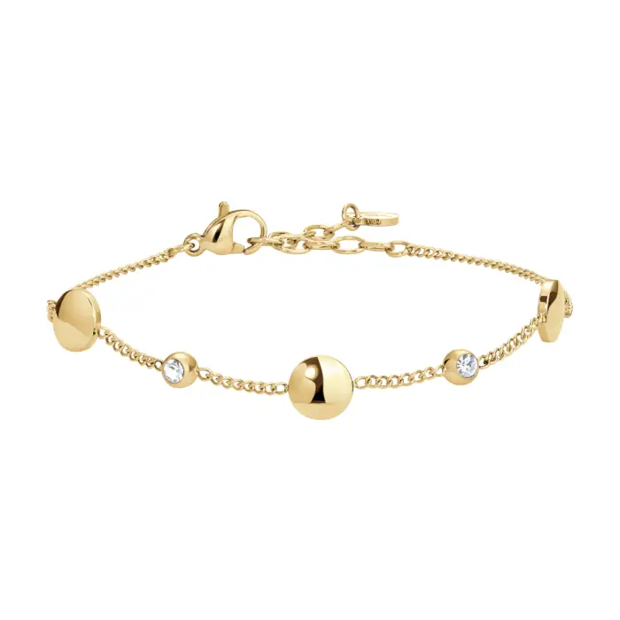 Luca Barra BRACCIALE DONNA IN ACCIAIO CON ELEMENTI IN ACCIAIO IP GOLD E CRISTALLI BIANCHI