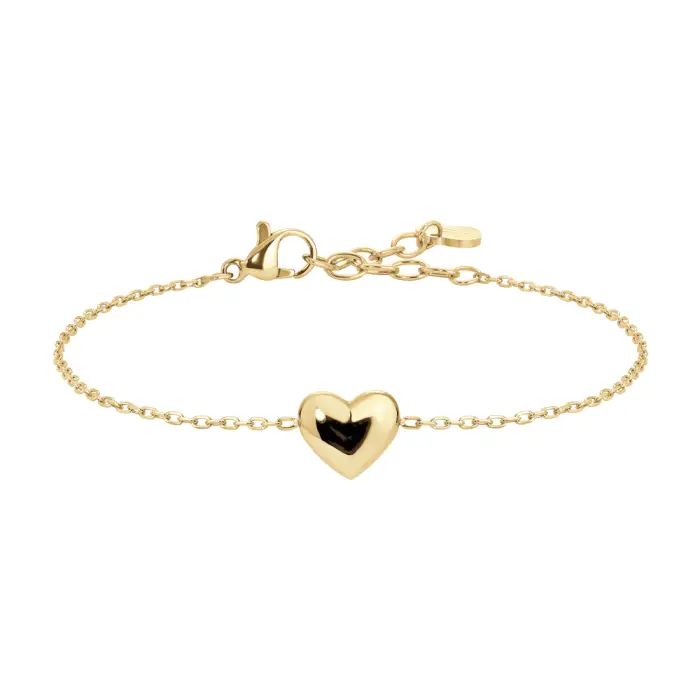 BRACCIALE DONNA IN ACCIAIO IP GOLD CON CUORE