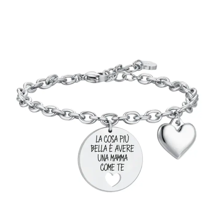 Luca Barra BRACCIALE DONNA IN ACCIAIO LA COSA PIù BELLA E AVERE UNA MAMMA COME TE