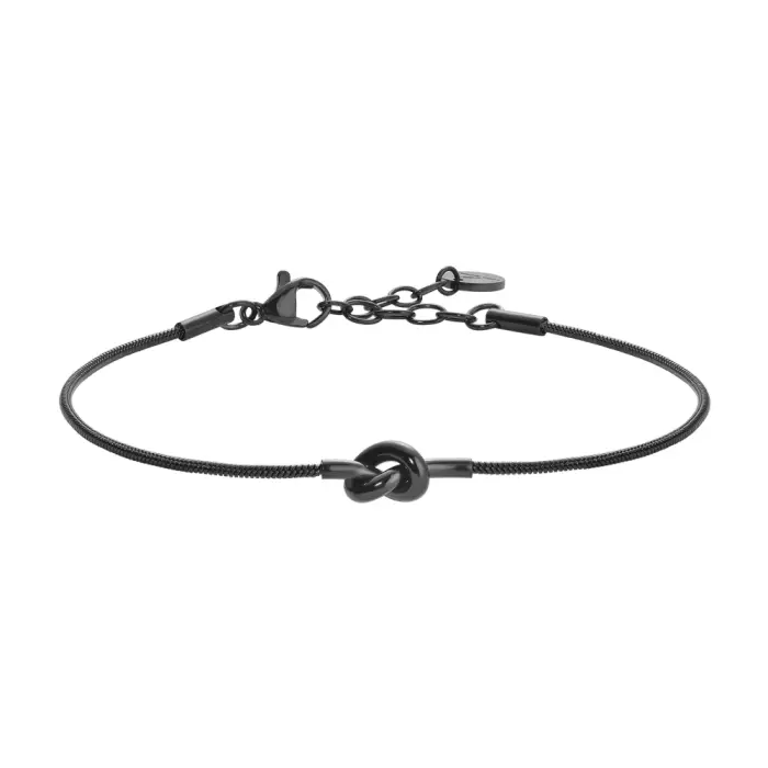 BRACCIALE UOMO IN ACCIAIO IP NERO CON NODO