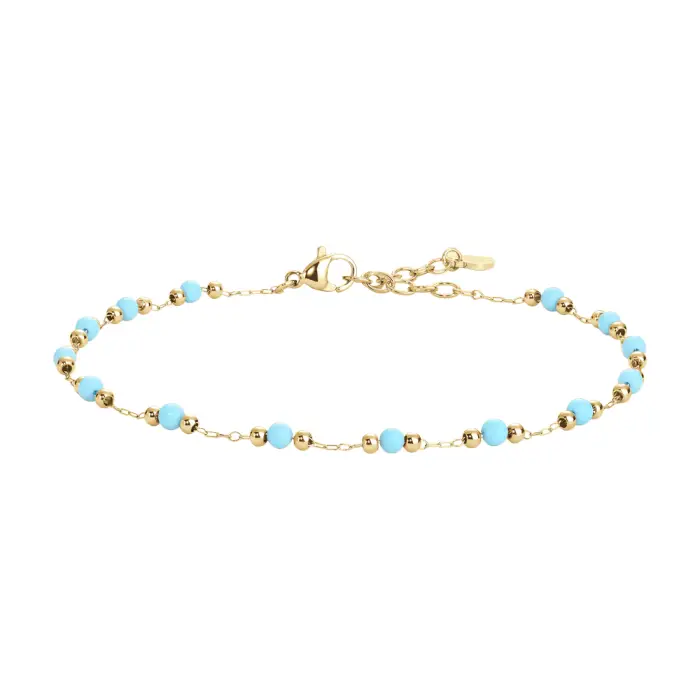 Luca Barra CAVIGLIERA DONNA IN ACCIAIO IP GOLD CON PIETRE TURCHESI