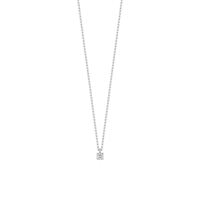 Luca Barra COLLANA BAMBINA IN ACCIAIO CON ZIRCONE BIANCO