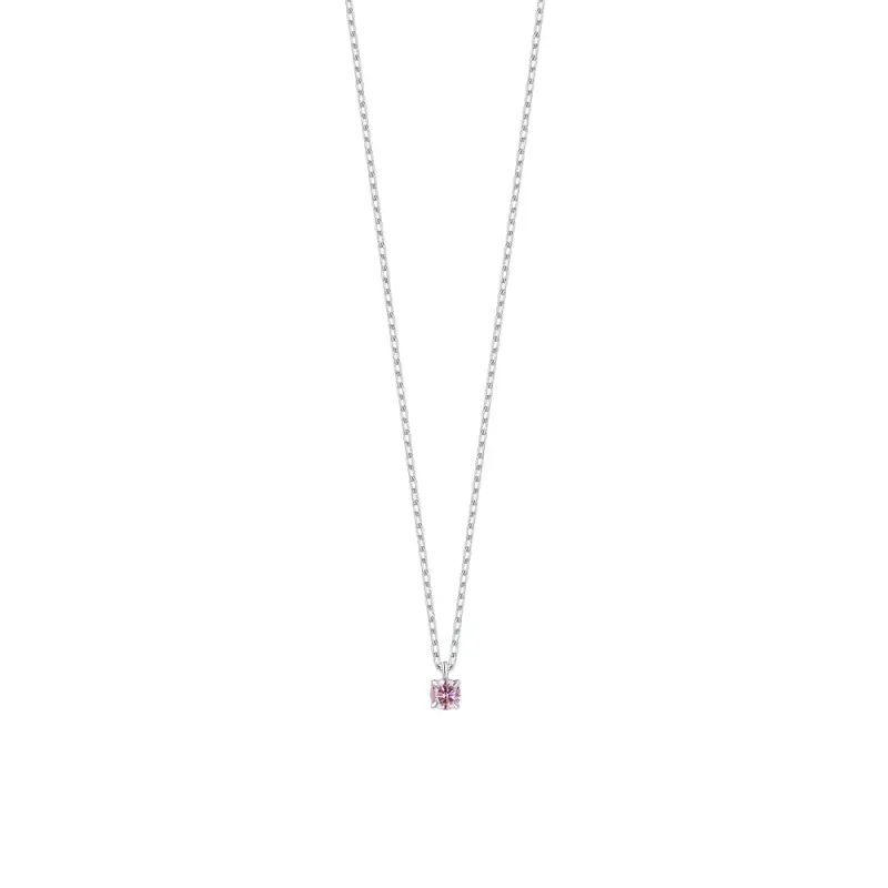 Luca Barra COLLANA BAMBINA IN ACCIAIO CON ZIRCONE ROSA