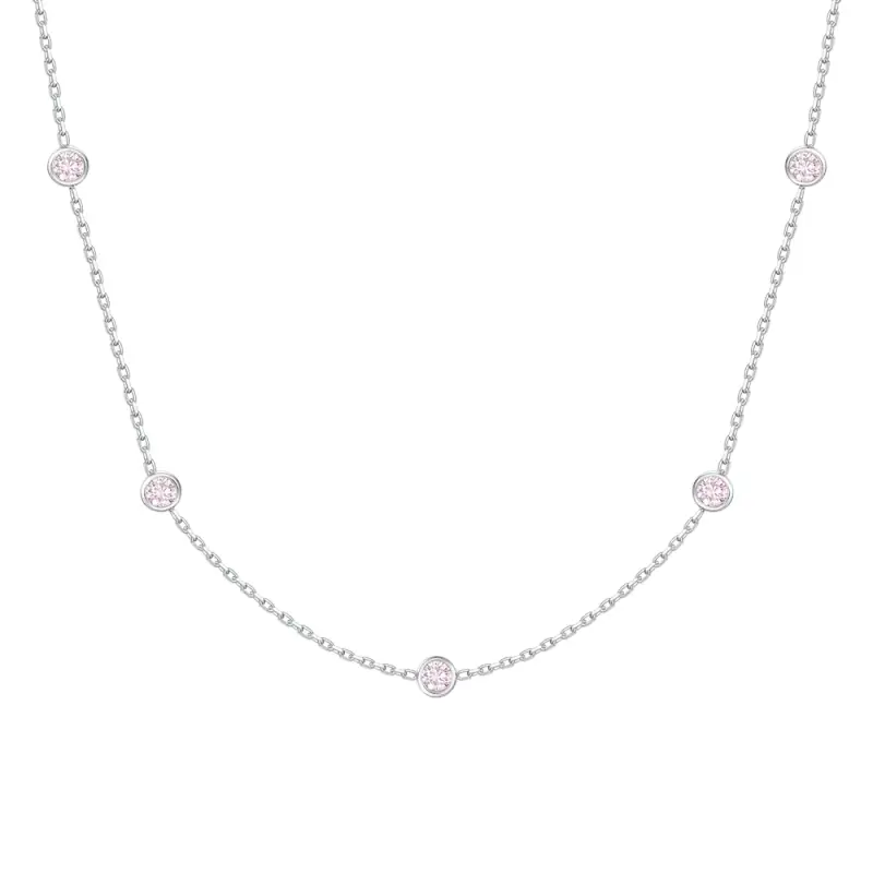 Luca Barra COLLANA BAMBINA IN ACCIAIO CON ZIRCONI ROSA