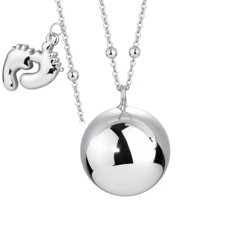 Luca Barra COLLANA CHIAMA ANGELI DONNA IN ACCIAIO, CIONDOLO IN METALLO CON CHARM PIEDINI