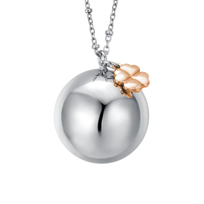 Luca Barra COLLANA CHIAMA ANGELI IN ACCIAIO CIONDOLO IN METALLO CON CHARMS QUADRIFOGLIO