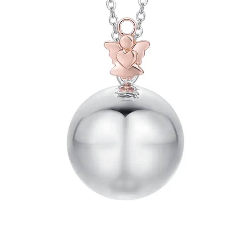 Luca Barra COLLANA DONNA IN ACCIAIO CIONDOLO IN METALLO CON ANGELO IP ROSE