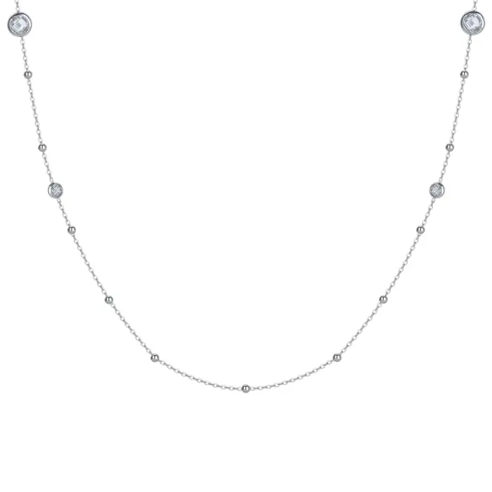 COLLANA DONNA IN ACCIAIO CON ZIRCONI BIANCHI