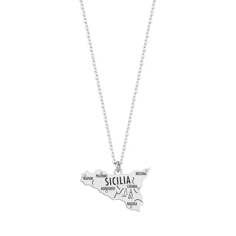 Luca Barra COLLANA DONNA IN ACCIAIO SICILIA