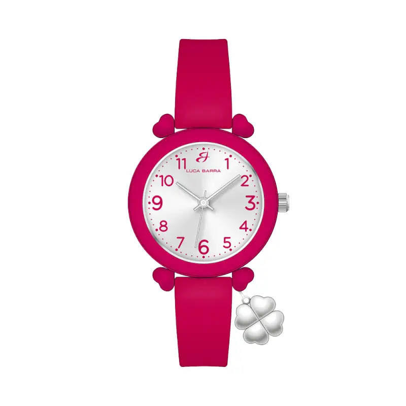 Luca Barra OROLOGIO DONNA FUCSIA CON CHARM QUADRIFOGLIO