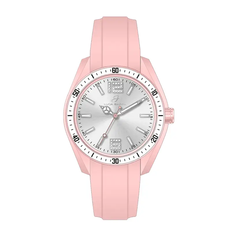Luca Barra OROLOGIO DONNA IN SILICONE ROSA E BIANCO