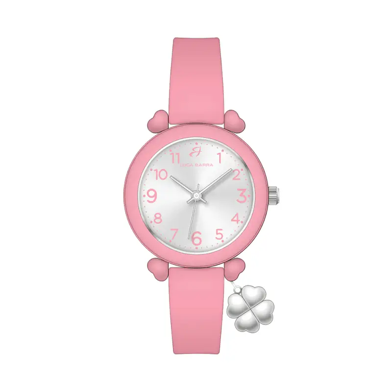 Luca Barra OROLOGIO DONNA ROSA CON CHARM QUADRIFOGLIO