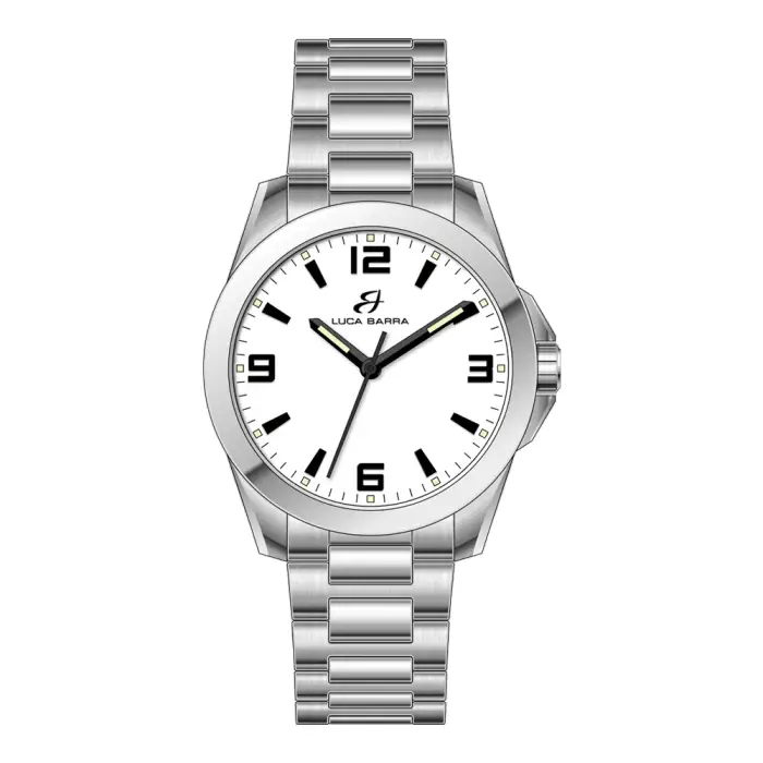 OROLOGIO UOMO IN ACCIAIO CON QUADRANTE BIANCO