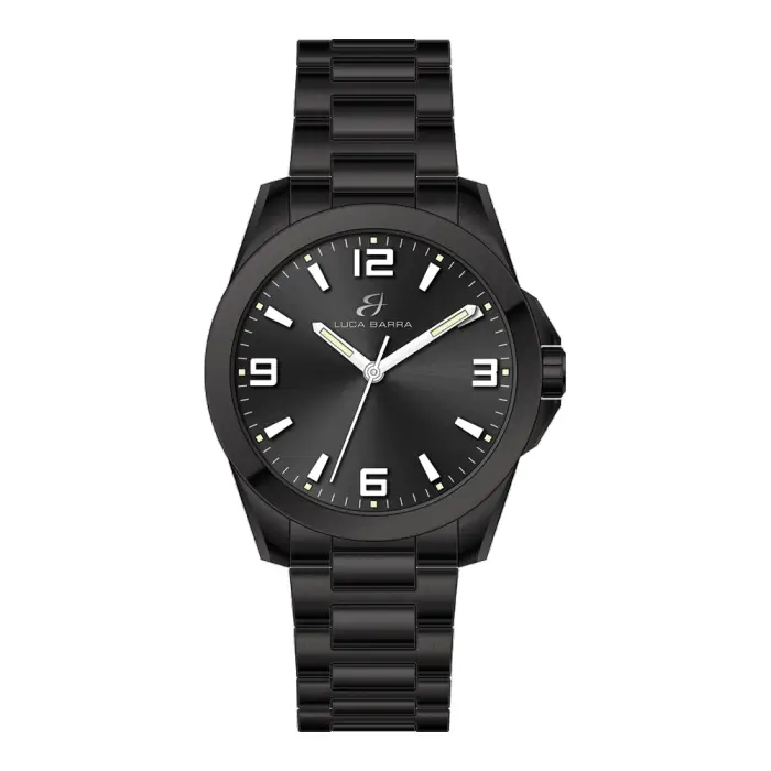 OROLOGIO UOMO IN ACCIAIO IP NERO CON QUADRANTE NERO