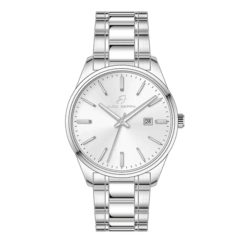 Luca Barra OROLOGIO UOMO IN ACCIAIO QUADRANTE BIANCO