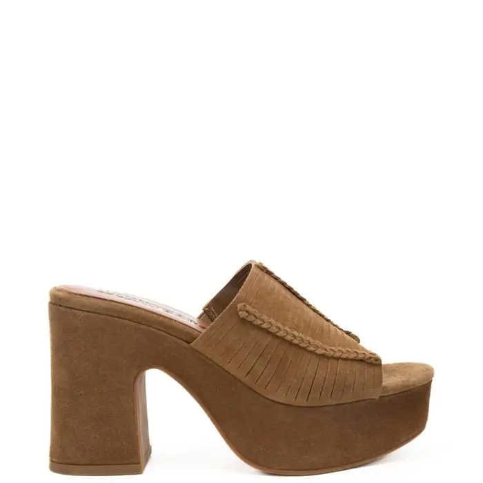 Luciano Barachini scarpe alte da donna in suede con fascia frontale con dettagli intrecciati cuoio
