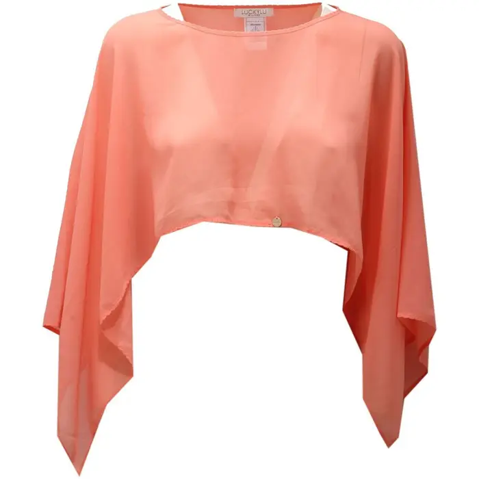 Sciarpa Luckylu coprispalle coral rose poncho shrug wo Rosa