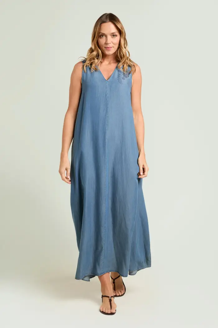 Luisa Viola ABITO LUNGO IN CHAMBRAY Donna