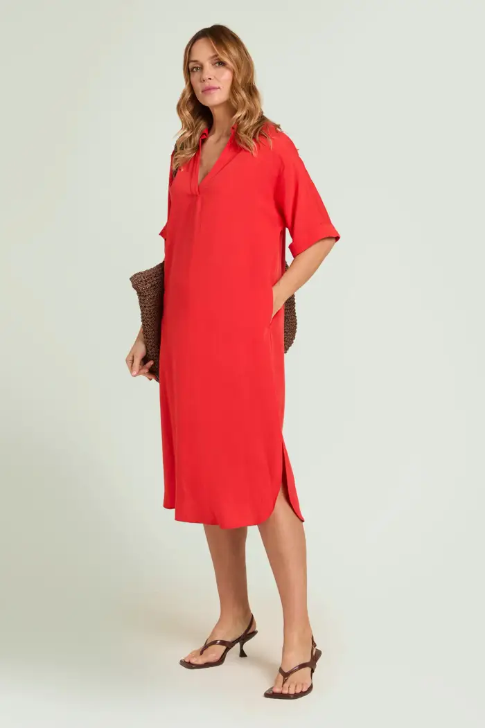 Luisa Viola ABITO POLO IN LINO-VISCOSA Donna