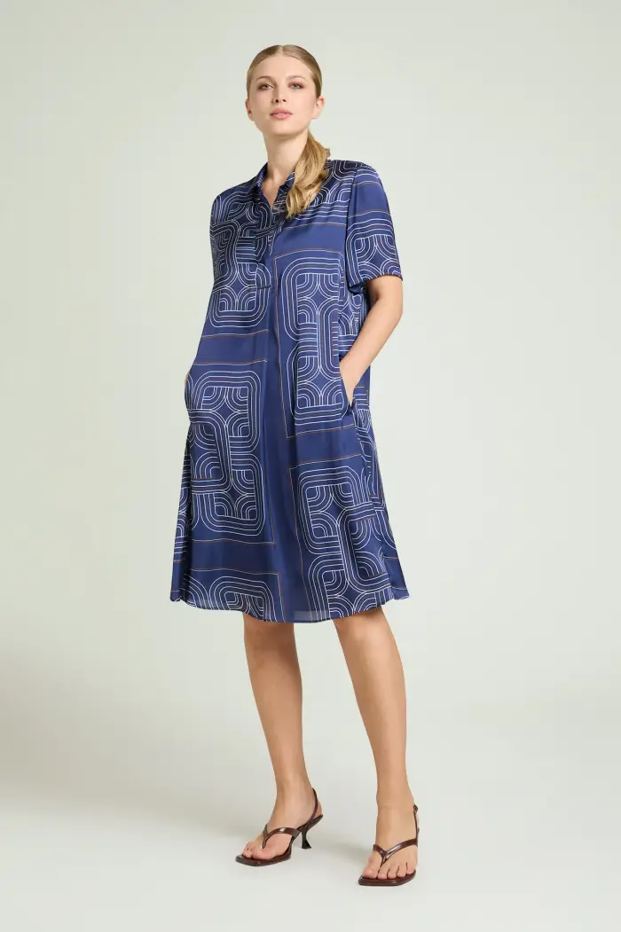 Luisa Viola ABITO POLO IN SATIN STAMPATO Donna