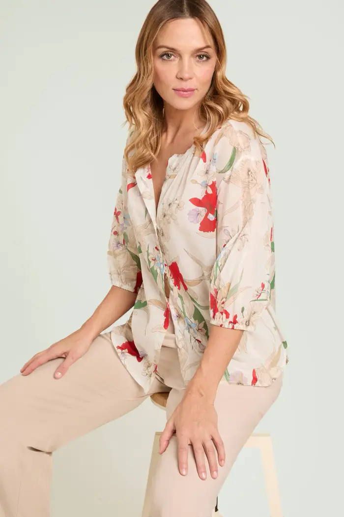 Luisa Viola CAMICIA IN MUSSOLA STAMPATA Donna