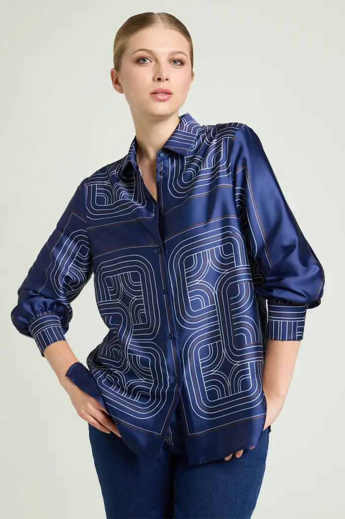 Luisa Viola CAMICIA IN SATIN STAMPATO Donna