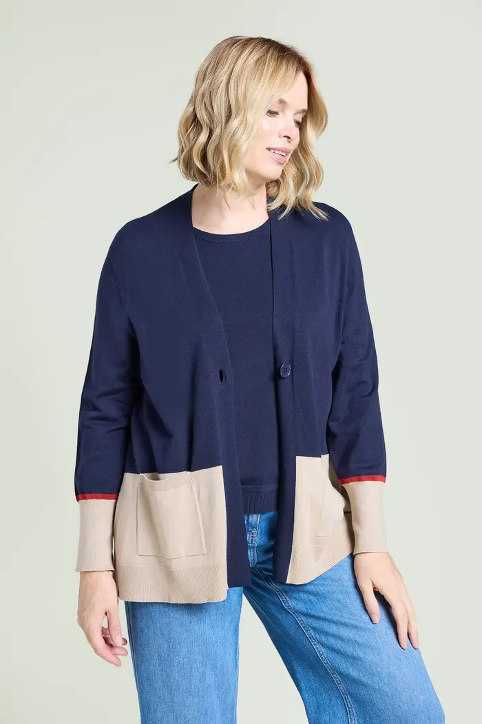 Luisa Viola CARDIGAN COLOR-BLOCK IN VISCOSA COMFORT Donna