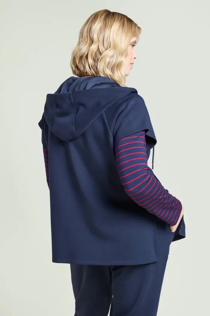 Luisa Viola FELPA-GILET IN JERSEY SCUBA Donna