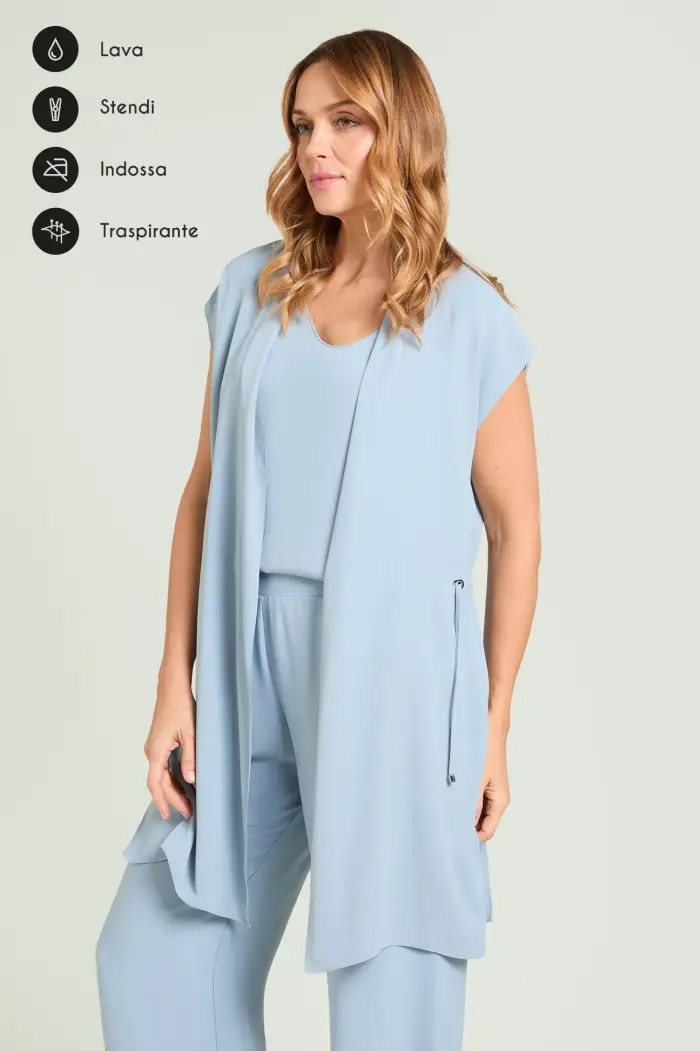 Luisa Viola GILET IN TESSUTO FLUIDO SILKY TOUCH Donna