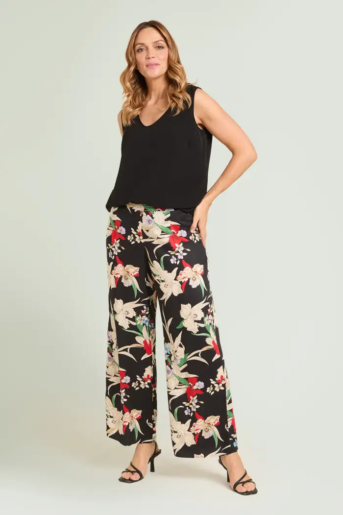 Luisa Viola PANTALONI IN SATIN STAMPATO Donna