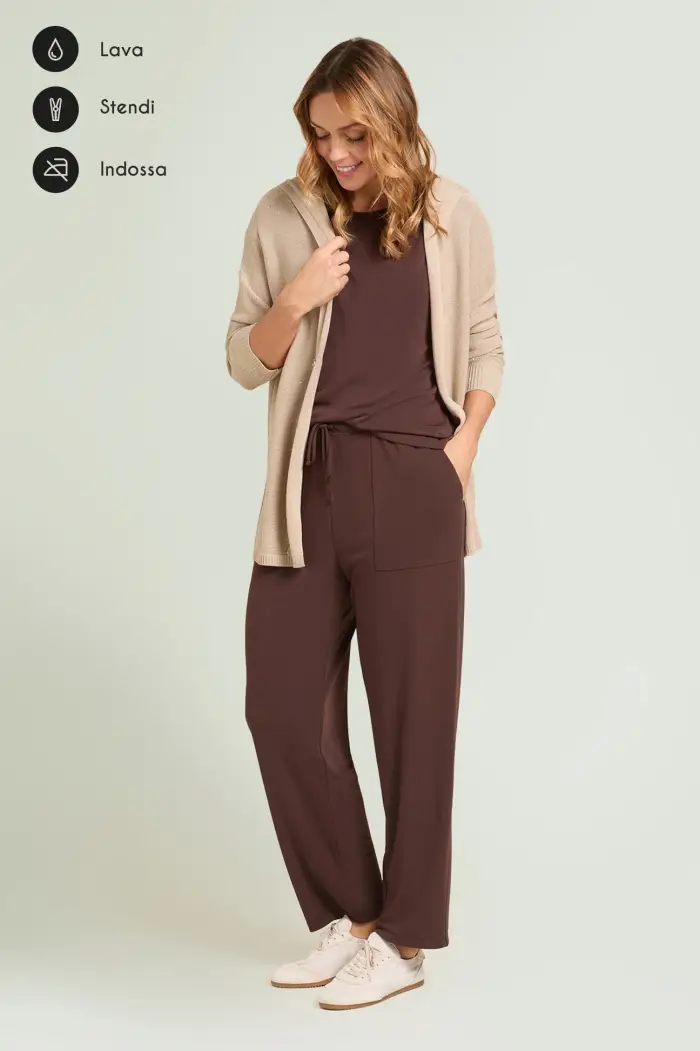 PANTALONI PULL ON JOGGER IN JERSEY FLUIDO Donna